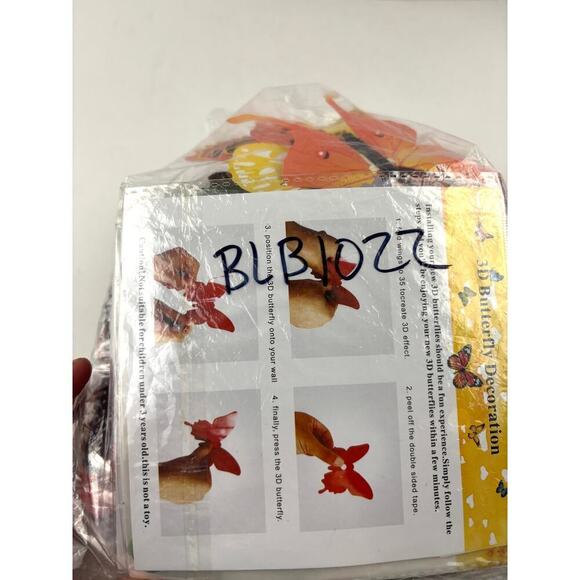 17 Pack NEW 3D Butterflies Wall Stickers Lot Bulk Various Colors Bright - Picture 12 of 16